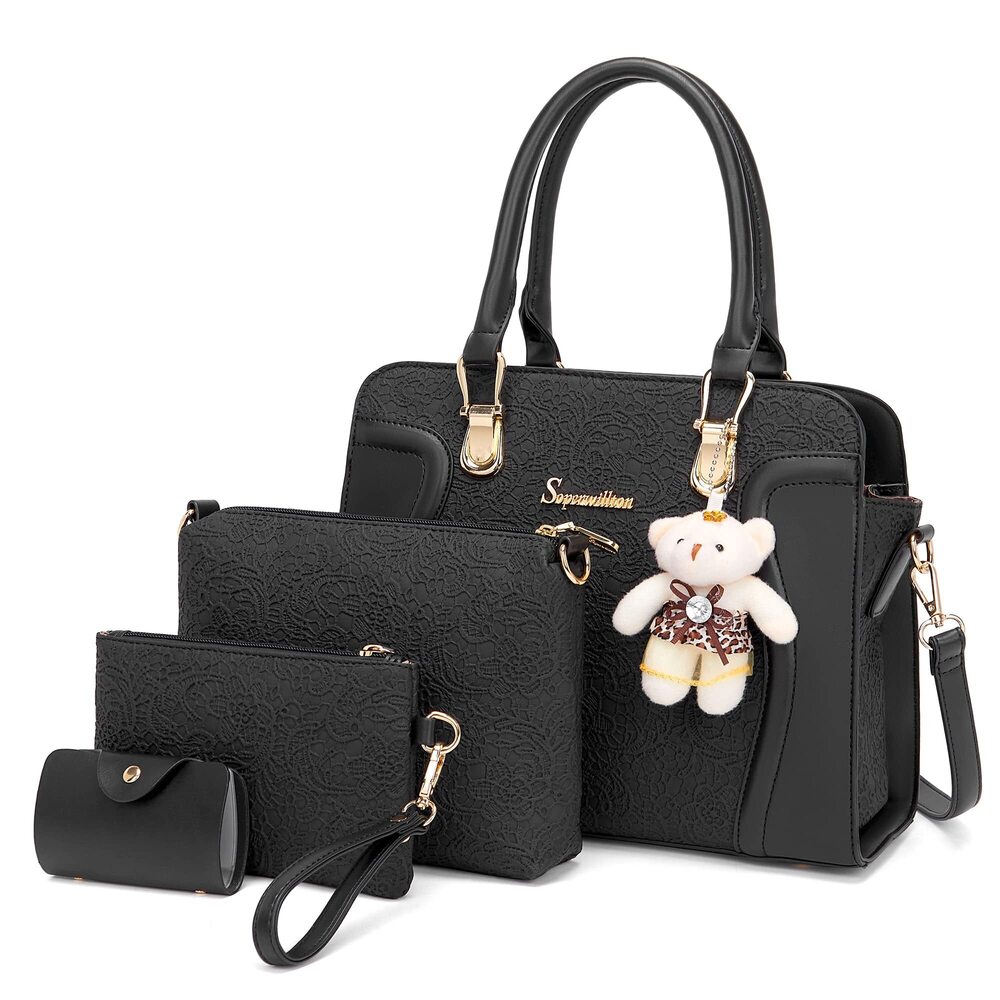 9887 Fashion Handbags Tote Bags Shoulder Bag Top Handle Satchel Purse Set